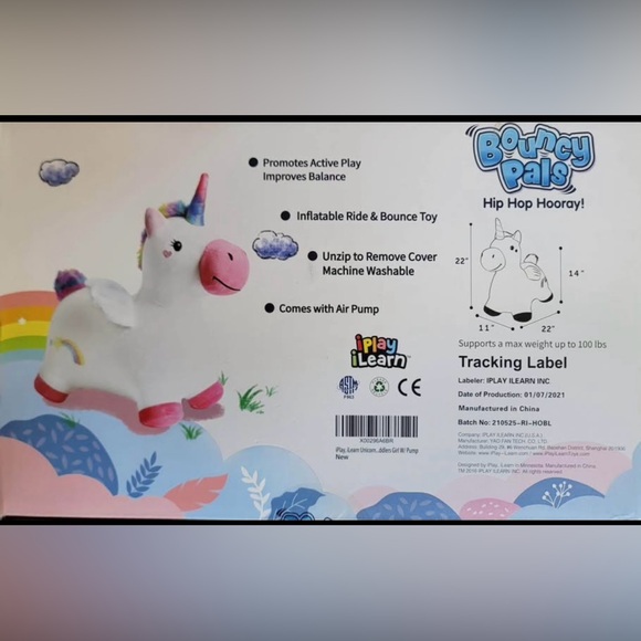 i play. Inflatable Unicorn Ride-On Toy - Picture 2 of 2
